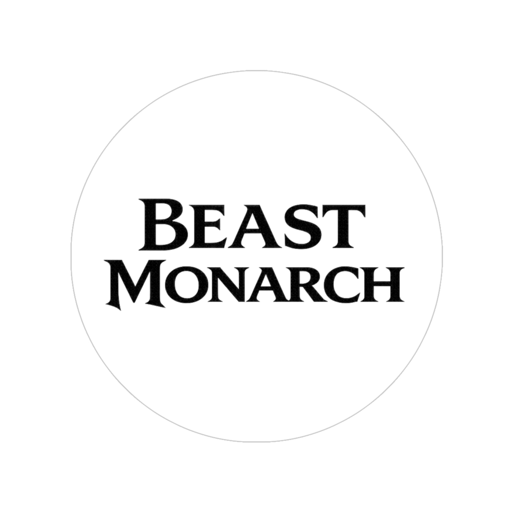 Beast Monarch Round Outdoor Sticker — Transparent Weatherproof Decal